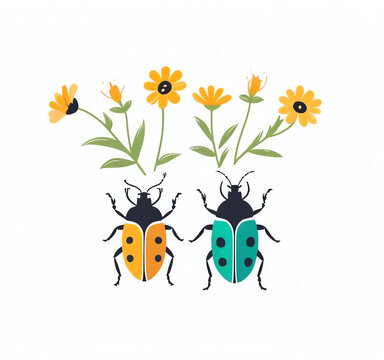 a pair of flower-sucking beetles