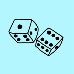dice on blue background