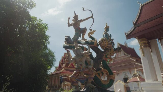 Ganesh and Arjuna Statue  in Wat That Luang Tai, Temple in Pha That Luang Vientiane, Laos