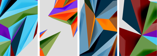 Triangle low poly mosaic posters. Vector illustration For Wallpaper, Banner, Background, Card, Book Illustration, landing page