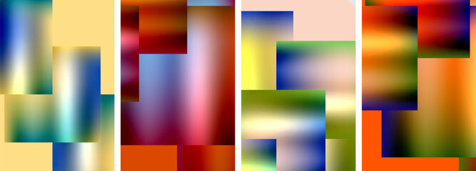 Colorful metal square abstract poster backgrounds