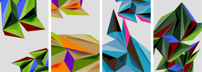 Triangle low poly mosaic posters. Vector illustration For Wallpaper, Banner, Background, Card, Book Illustration, landing page