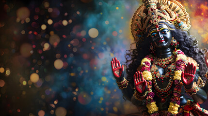 Portrait of Hindu Kali goddess statue - obrazy, fototapety, plakaty