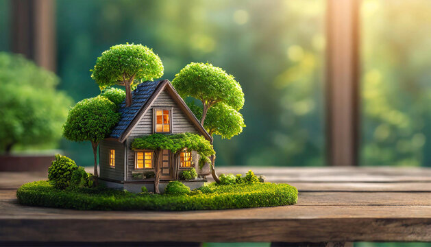 miniature house with a green concept