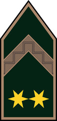 Shoulder pad military officer mark for the TÖRZSZÁSZLÓS (SENIOR WARRANT OFFICER) insignia rank in the  Hungarian Ground Forces