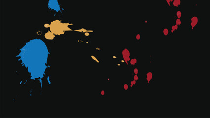 Abstract splash painting with collor on the black background