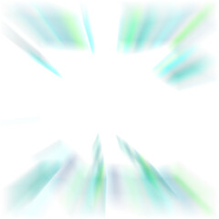 An abstract cut out transparent iridescent color streak blur design element.