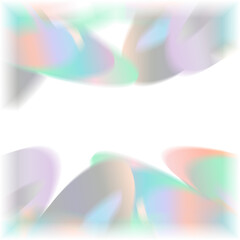 An abstract cut out transparent iridescent color streak blur design element.