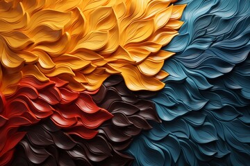 Vibrant Abstract Wavy Texture in Warm and Cool Tones