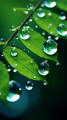 Falling raindrops photographed with a super telephoto lens Generative Ai