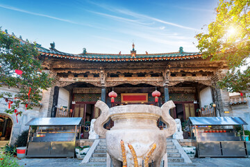 The Legal Temple is located in the ancient town of Guandu in the southeastern suburbs of Kunming, Yunnan, China. - obrazy, fototapety, plakaty