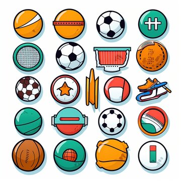 icon set vector sports great for making yours presentations. generative AI