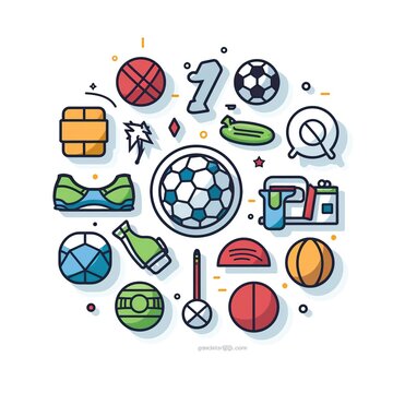 icon set vector sports great for making presentations. generative AI