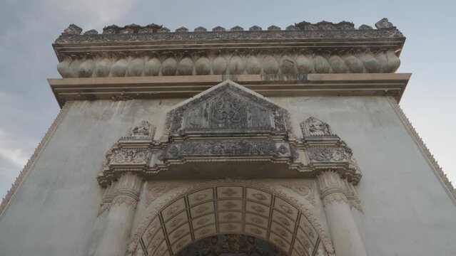 Architecture of the Patuxai Monument, Arc de Triomphe version of Vientiane, Laos