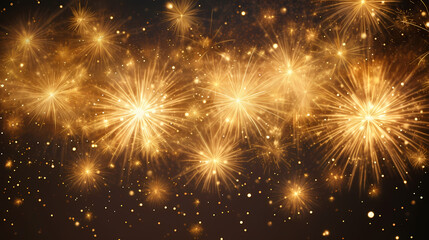 Fototapeta premium Beautiful creative holiday background with fireworks and sparkles