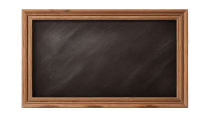 Blackboard with wooden frame isolated on transparent background.
