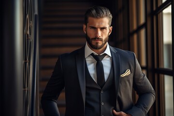 A businessman in formal attire elegantly dressed, possibly symbolizing entrapment
