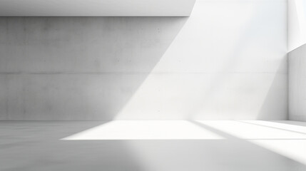 abstract of empty white concrete room with sunlight 3d rendering
