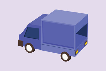 Delivery truck concept. Colored flat vector illustration isolated.