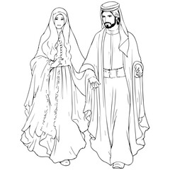 two people in dresses