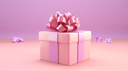 mock up of open cute gift box on pink background 3d rendering