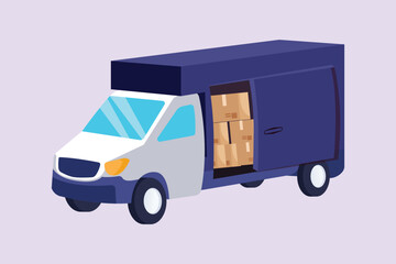 Delivery truck concept. Colored flat vector illustration isolated.