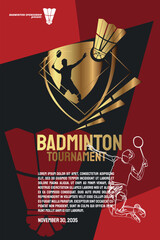 Badminton championship poster  for sport event