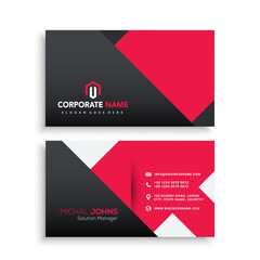 Modern professional business card design vector, business card template, Vector illustration, Set of 4 business card templates. Flat design vector illustration. Stationery design. Red and black color 