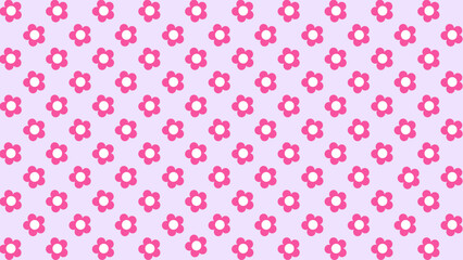 Purple seamless pattern with pink flowers