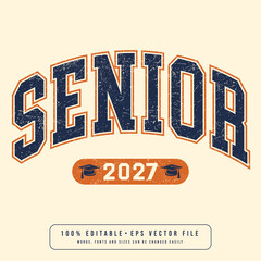 Lettering Class of 2027 for greeting, invitation card. Text for graduation design, congratulation event, T-shirt, party, high school or college graduate. Illustration - obrazy, fototapety, plakaty