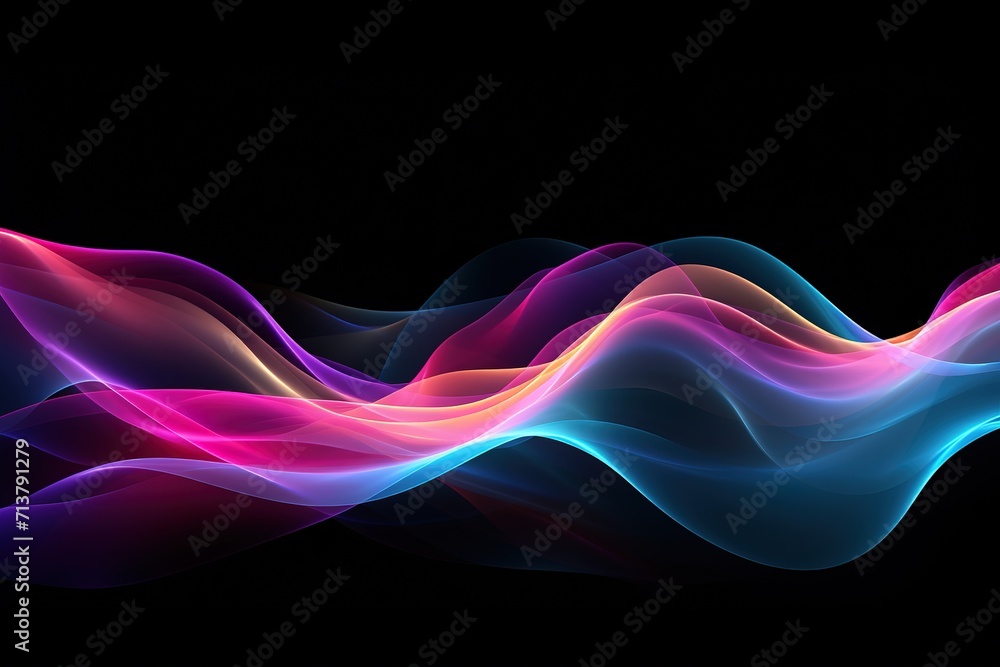 Poster abstract multi-color smoke spreading bright light effect. the explosion of multi-colored wavy smoke 
