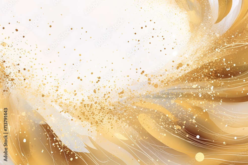 Poster golden sparkling background with intense glowing sparkles and glitter generative ai