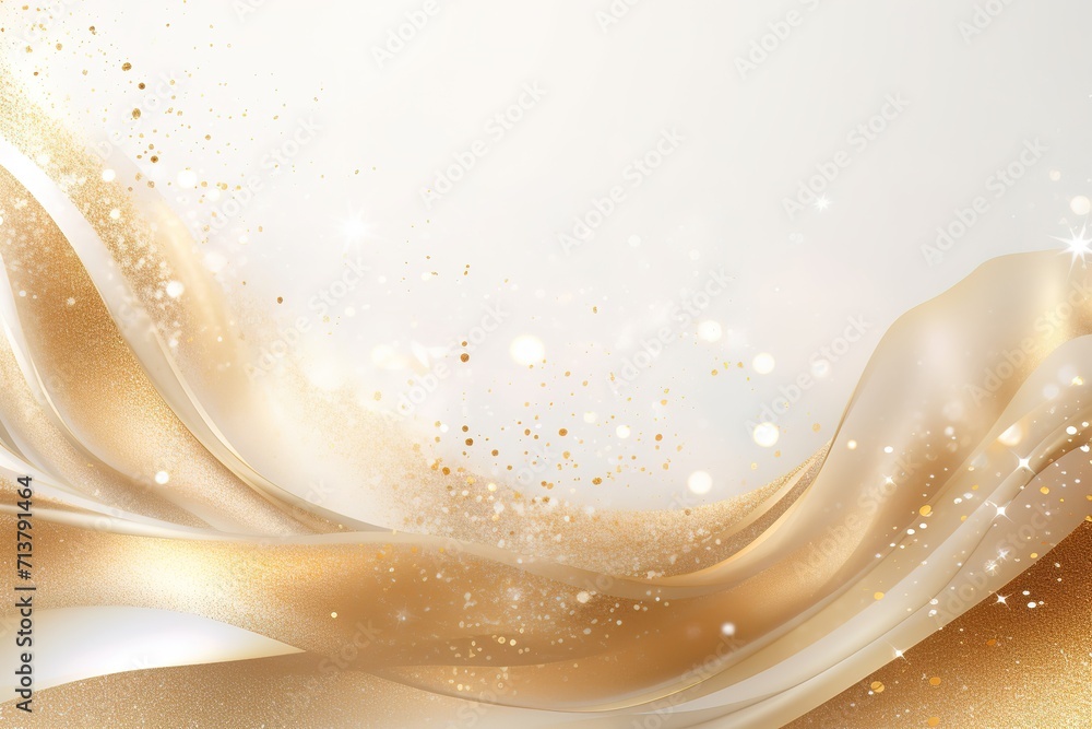 Poster golden sparkling background with intense glowing sparkles and glitter generative ai