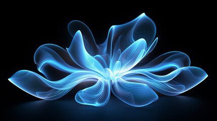 beautiful blue light effect with on black background 3d rendering