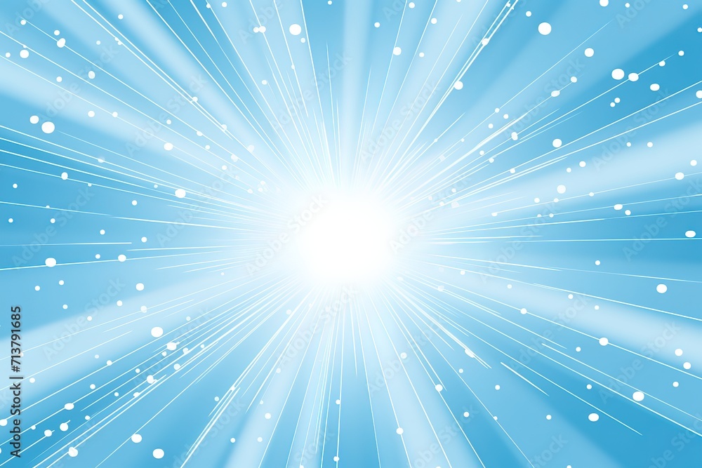 Poster blue glowing exploding in deep space with particles fractal, computer generated abstract background 