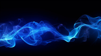 Obraz premium blue light effect with smoke on black background 3d rendering