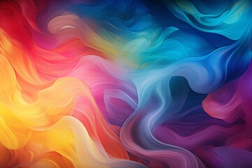 Obraz premium streams of colorful smoke floating in the air. vibrant spectrum colors, color splash. abstract bright expressive detailed background.