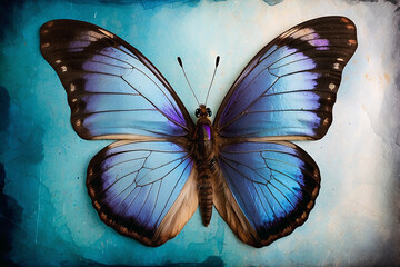 Watercolor Blue Butterfly