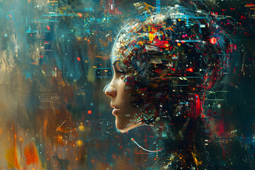 Generative artificial intelligence. Art technology concept. Image creation and generation.