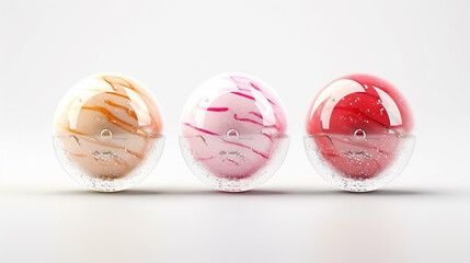 ice cream ball transparent background 3d rendering
