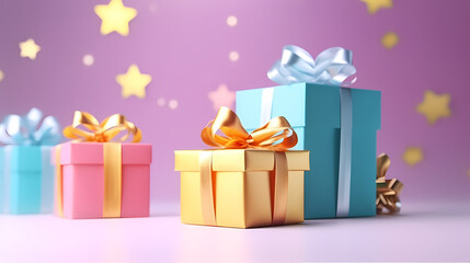 Fototapeta premium Holiday gift box for birthdays, holiday anniversaries, Valentine's Day and weddings