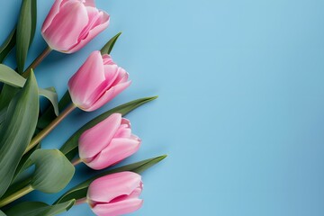 Mother's Day Blossoms: Tulips with Petals and Ribbon