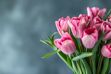 Mother's Day Blossoms: Tulips with Petals and Ribbon