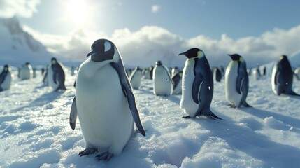 Flock of penguins.
