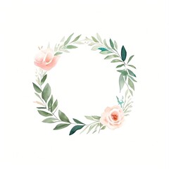 Floral watercolor frame