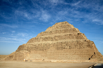 The First large stone building in the world - the step pyramid of king Djoser in Saqqara, Egypt