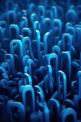 Obraz premium A large group of blue plastic clips. Generative AI.