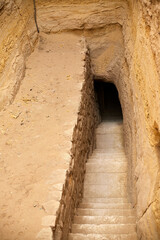 Obraz premium The stairway entrance to the South Tomb in Djoser pyramid complex, dedicated to the royal Ka - Saqqara, Egypt