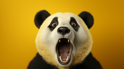 close up of panda - obrazy, fototapety, plakaty