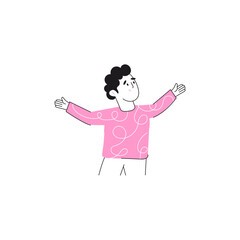pose of person wearing pink clothes person